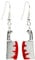 Bluebubble FRIGHT NIGHT Meat Cleaver Knife Dangle Earrings on Gift Card