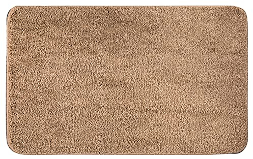 MIULEE Teppich Badematte Badezimmerteppich Bettvorleger rutschfest Badteppich Badvorleger Saugfähige Duschvorleger Waschbar Fussmatte für Wohnzimmer Schlafzimmer Badezimmer 50x80 cm Kaffee