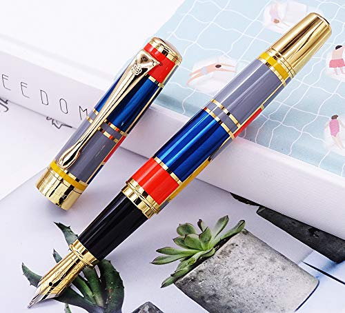 Hero 767 Fashion Style Fountain Pen, Medium Nib 5 Colors Pane Jewelry on Top Office Gift Writing Pen