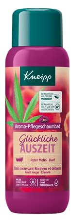 Kneipp Aroma-Pflegeschaumbad Glückliche Auszeit - mit natürlichen Ölen aus Rotem Mohn und Hanf - Rezeptur