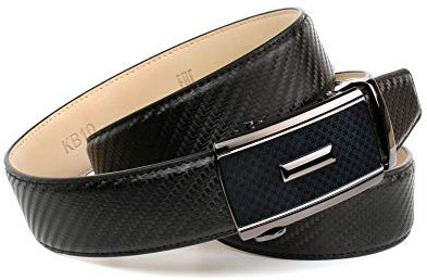 Anthoni Crown Herren Ledergürtel Gürtel, Schwarz, 105