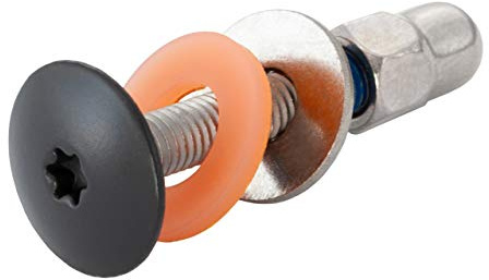 Balkonschrauben, Balkonzierschrauben aus hochwertigen Edelstahl mit Hutmutter in verschiedenen Farben und Größen, Montagesatz für HPL-Platten, Balkonverkleidung (50, M5 x 25mm (ANTHRAZIT RAL 7016))