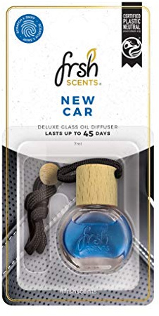 FRSH Scents FR1621 New Car Hanging Deluxe Glass Bottle Air Freshener - Lifespan of up to 45 Days - Ideal for rear-view mirrors and hanging handles - Single Pack