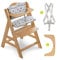 hauck Hochstuhl Alpha Plus - Mitwachsender Holz-Kinderhochstuhl, höhenverstellbar, mit Sitzkissen, Schutzbügel & Gurt ab 6 Monaten - Natur