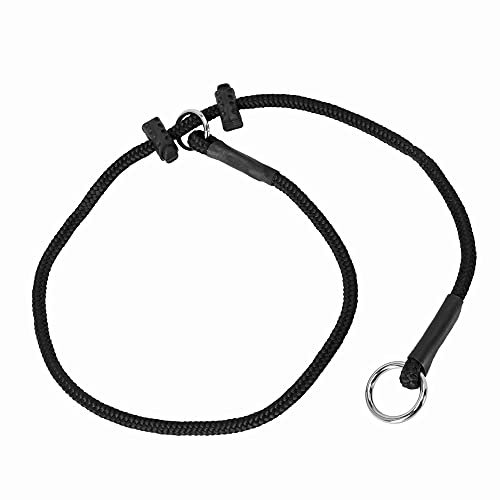DINGO GEAR Dog Choke Collar Hand Sewn Strong Polypropylene Braided Cord Two Limiters Waterproof Choker for K9 Training IGP Agitation Bite Work Obedience XS - Black (S04046)