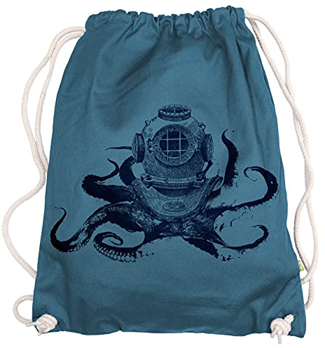 Ma2ca® - Octodiver Octopus Taucher Tauchen Gymsac Turnbeutel - Stoffbeutel Tasche Hipster Sportbeutel Rucksack Bedruckt