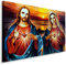 Muralo Leinwandbilder 30x20 Jesus Christus Maria Herz 3D Canvas Wandbild Kunstdruck Schlafzimmer Wohnzimmer Wanddekoration Design XXL Br. 30 cm x Hö. 20 cm
