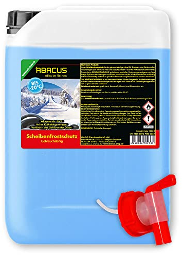 ABACUS® Scheibenfrostschutz -20 C, Scheibenfrostschutz gebrauchsfertig, Frostschutzmittel Scheibenwaschanlage – Scheibenfrostschutz gebrauchsfertig mit Auslaufhahn 25 L (1226.25a)