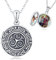 Keltische Knoten Halskette Sterling Silber, Blume des Lebens Medaillon Anhänger, der 2 Fotos Bild Halskette für Männer Frauen hält, 18 Kette Medaillon Halskette Glück Schmuck Geschenk für Frauen