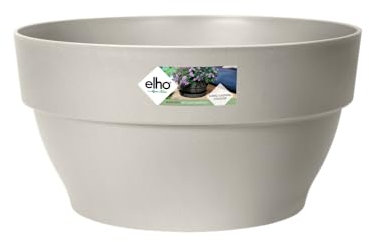 elho Vibia Campana Schale 34 - Blumentopf für Außen - Ø 33.9 x H 17.4 cm - Weiß/Seidenweiß