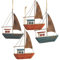 Logbuch-Verlag Deko Set maritim nautisch - 4 Segelboot Anhänger aus Holz & Metall - Badezimmer Dekoration