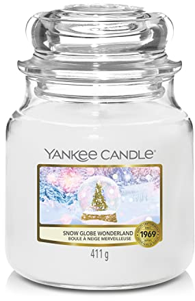 Yankee Candle Duftkerze | Mittelgroße Snow Globe Wonderland Duftkerze im Glas | Snow Globe Wonderland Kollektion | Brenndauer: bis zu 75 Stunden