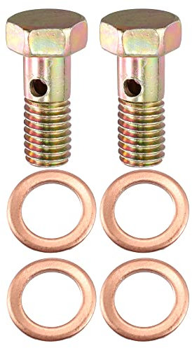 X AUTOHAUX 2 Set Banjo Bolt Brake Fitting Adapter M8x1 Thread Single Banjo Bolt