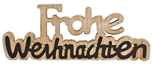 Schriftzug Weihnachten aus Holz Frohe Weihnachten | Weihnachtsdeko schwarz Natur | Deko Schrift