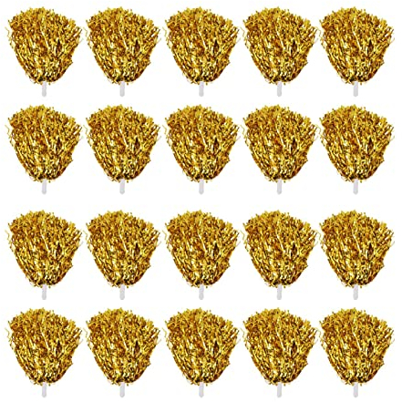 20 Stück Cheerleading Pompons, 8,4 cm Cheerleader Jubeln Pom Poms mit Schlagstockgriff, Jubelnde Truppe Handblume zum Erwachsene Mannschaft Geist Sport Spiel Tanzparty