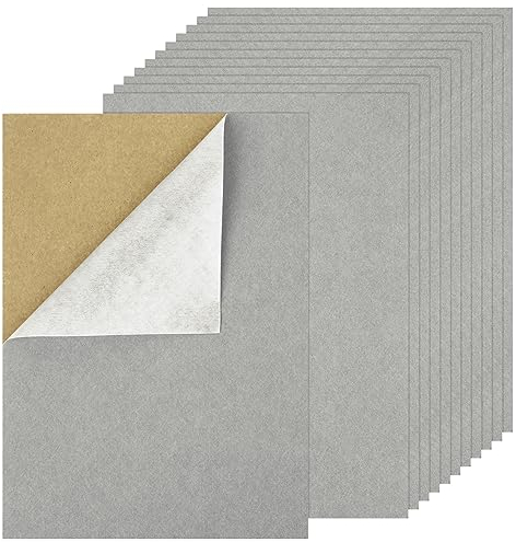 Lusofie 12 Blatt Selbstklebender Stoff Selbstklebend Filzbögen Samt Selbstklebend Filztücher für Heimdekoration Schmuckschatulle und Schubladenauskleidung Kunsthandwerk Samtstoff (Grau)