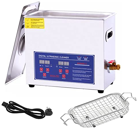 Professional Ultrasonic Cleaner,1.3L/2L/3L/4L/6L/10L/14L/15L/22L/30L Stainless Steel Ultrasonic Cleaning Machine w/Digital Timer & Heater and Stainless Steel Tank,for Glasses/Jewelry/Coins,10L