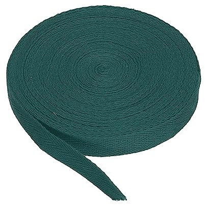 PATIKIL Baumwollband Baumwolle Gurtband 15mm x 9m, Schrägband Baumwoll Nahtband Köperband Saumband Einfassband Stoffband Webband zum Nähen für DIY Basteln Stricken Verpackungen, Dunkelgrün