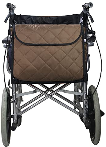 Rollstuhltasche, Rollstuhl-Rucksack für die meisten elektrischen, manuellen Rollstühle oder Elektromobile, große Tragetasche zum Aufhängen auf der Rückseite, für Handicap, Senioren (braun)