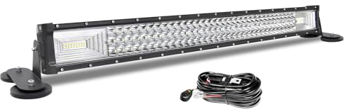 AUXTINGS 82 cm LED Lichtleiste 405W Spot Zusatzscheinwerfer Flutlicht Spot LED Arbeitsleuchte mit magnetische Unterstützung 12V Kabelbaum Kit für Pickup Offroad Traktor 4X4 ATV Bootsanhänger,IP67