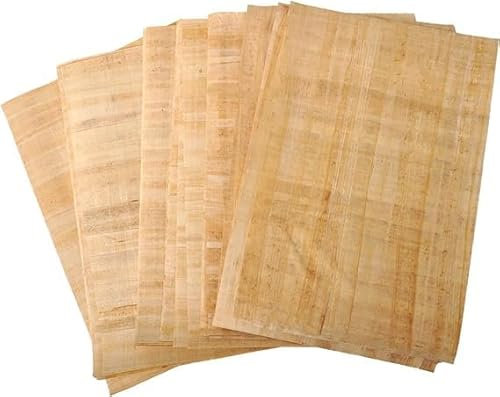 10 Blanko-Blätter aus ägyptischem Papyrus, für Kunstprojekte und Schulen, 30 x 40 cm + 1 Lesezeichen-Geschenk