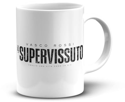 Createe Tazza Il Supervissuto, Vasco Rossi Serie TV, Uomo, Donna, Idea Regalo Fan, Compleanno, Rock Star, Fun Club