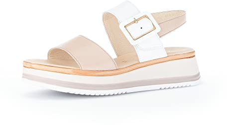 Gabor Damen Keilsandalen, Frauen Sandalen,Moderate Mehrweite (G),Freizeitschuhe,offene Schuhe,Strandschuhe,n-Rose/Weiss (LDS),38 EU / 5 UK