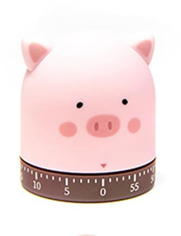 Herfair Küchentimer Mechanischer Timer Niedlich Tiere 60 Minuten Countdown Timer Kinder Kurzzeitmesser Eieruhren Zeitmanagement Werkzeug (Schwein)