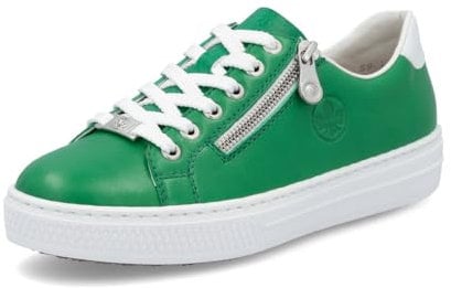 Rieker Damen Low-Top Sneaker L59L1, Frauen Halbschuhe,straßenschuhe,Strassenschuhe,Sportschuhe,Freizeitschuhe,Turnschuhe,grün (52),42 EU / 8 UK