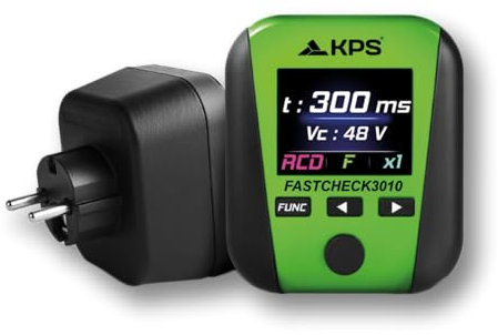 KPS-FASTCHECK3010 Comprobador Multifunción - Cableado de Enchufe, Prueba de Diferenciales RCD, Impedancia de Bucle, Armónicos y THD% - Con APP compatible