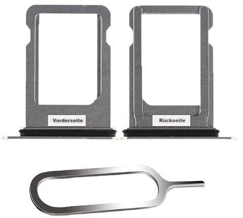IS-TECK SIM-Kartenhalter Ersatz SIM-Tray Kompatibel mit iPhone X (10) inklusive SIM-Nadel SIM-Kartensteckplatz (Silber)