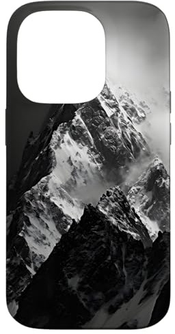 Berg Schwarz Und Weiß Natur Bergsteigen Hülle für iPhone 14 Pro