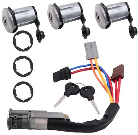 YUCKMZ 3 Serrures de Porte Avant Arrière Cylindre d'allumage avec 2 Clés Compatible avec Partner Citroen Berlingo 96-08 96244156 252522 9170.G3