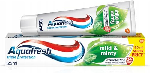 Aquafresh Triple Protection Mild & Minty Toothpaste, Pack of 3, 125 ml