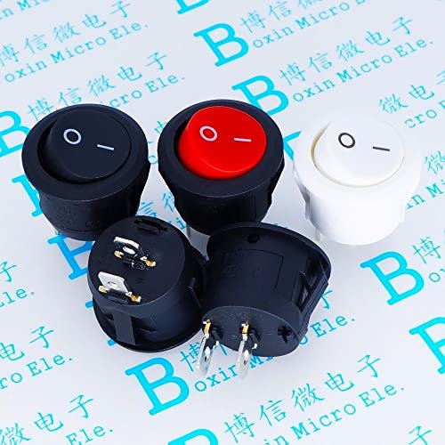 ICOBES 10 unids/Lote 16mm de diámetro pequeño Barco Redondo interruptores basculantes Rojo Mini Redondo 2 Pines Interruptor basculante ON-Off KCD1