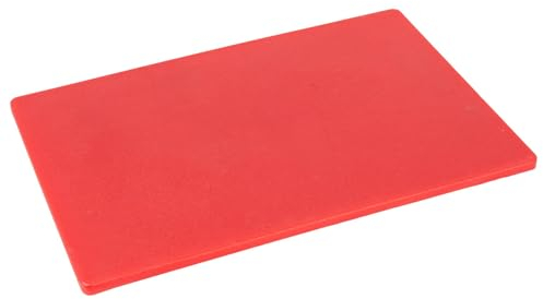 Argon Tableware Plastic Chopping Board - Red - 45cm x 30cm - Thick Colour Coded Kitchen Professional Catering Cutting Block Mat for Raw Meat