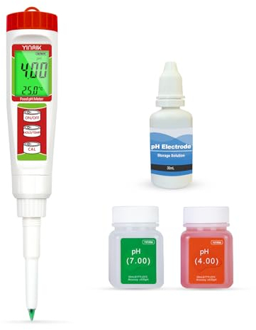 YINMIK phmetro per alimenti, misuratore ph lievito madre, tester ph impasti, piaccametro per pasta, carne, latte,salsicce, formaggio, panna, birra, vinificazione rossa
