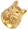 JewelryWe Ring Herren Wolf Kopf: Gold Edelstahl Wolfskopf Herrenring mit roten Augen Gothic Biker Rocker Männer Band Bandring mit Gravur Größe 59