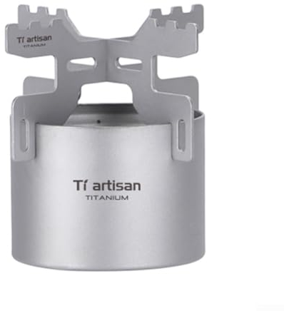 Stufa da campeggio in titanio ad alcool, mini fornello da campeggio ultraleggero per cucinare all'aperto, picnic, escursionismo, zaino in spalla