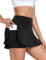 Tennisrock Damen Tennis Sport Rock Tenniskleid Sommer Rock Minirock Faltenrock Wanderrock Golfröcke Sommerrock Laufrock Laufen Skater 2 in 1 Skorts Schwarz L