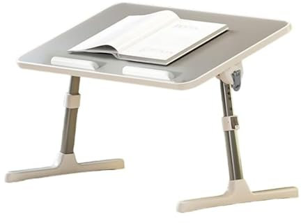 BRAVECOW Adjustable Height Angle Bed Table, Lap Desk Laptop Lift multifunctional folding table, Foldable Legs 40kg Load 52 * 30cm Tablet Stand up to 17'' Laptop,for Work Study Sofa Reading Writing