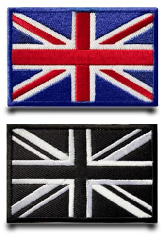 2 Stück Britisch Flagge-Patch Stickerei Taktische Militär England Patch, Aufnäher Mit Nylon Airsoft Patch Für Stickereibänder Jacke Rucksäcke Taktische Kleidung Taschen Abzeichen