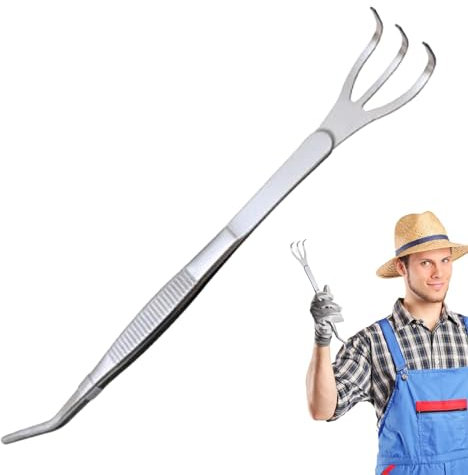 Nbbwwu Pinzas para plantas de rastrillo de raíces de bonsái, herramienta de cultivo de suelo con pinzas para bonsái | Pinzas para Plantas de Poda Fácil,Rastrillo de raíces de herramienta de cultivo de
