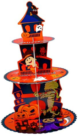 ETUCYNG Alzata per cupcake in cartone, Alzata per cupcake di Halloween - Supporto per cupcake alla zucca Supporto per cupcake,Romanzo decorazioni di Halloween Vassoio da portata per cupcake per feste