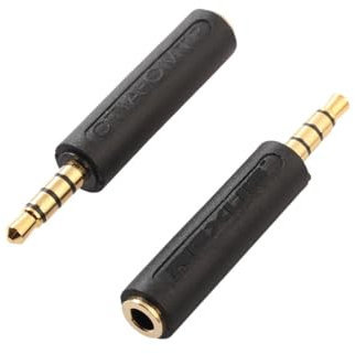 RIKYJIC - 2 x CTIA & OMTP schwarz vergoldete TPE Stecker auf Buchse 3,5 mm Audio Adapter