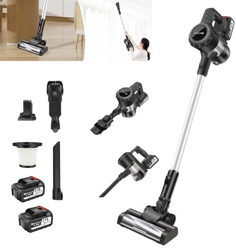 3 In 1 Handheld Vacuum Cleaner with 2 In 1 Brush, Cordless Vacuum Cleaner 15KPA Upright Vacuum Cleaners 2 Power Level Stick Hoover, Powerful Portable Stick Vacuum Cleaner Window Vacuum Cleaner