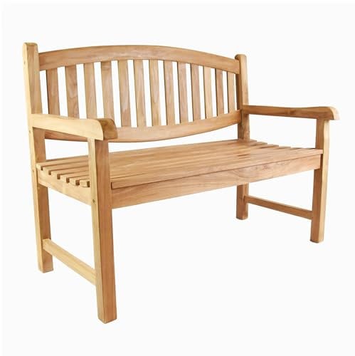 Divero 2-Sitzer Gartenbank Parkbank Bradford Teak Holz behandelt 120 cm