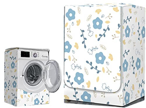 Washing machine protection cover,Washing Machine Cover Waterproof Front Load Washer Dryer Machine Cover Protector Washer,blue(L- 10.5-12kg)