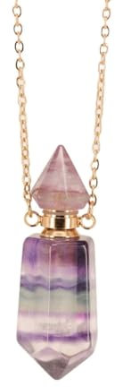 Fcnjsao Oil Diffuser Bottle Pendant Necklace Stainless Steel Chain Choker for Women Adjustable Length Neckchain Party Jewelry