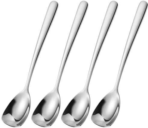 Small Ice Cream Spoons Set of 4 Stainless Steel Spoons for Dessert Cake Espresso (ICS4)